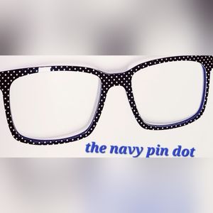 Pair Eyewear magnetic eyeglass topper for the Kirby, The Navy Pin Dot